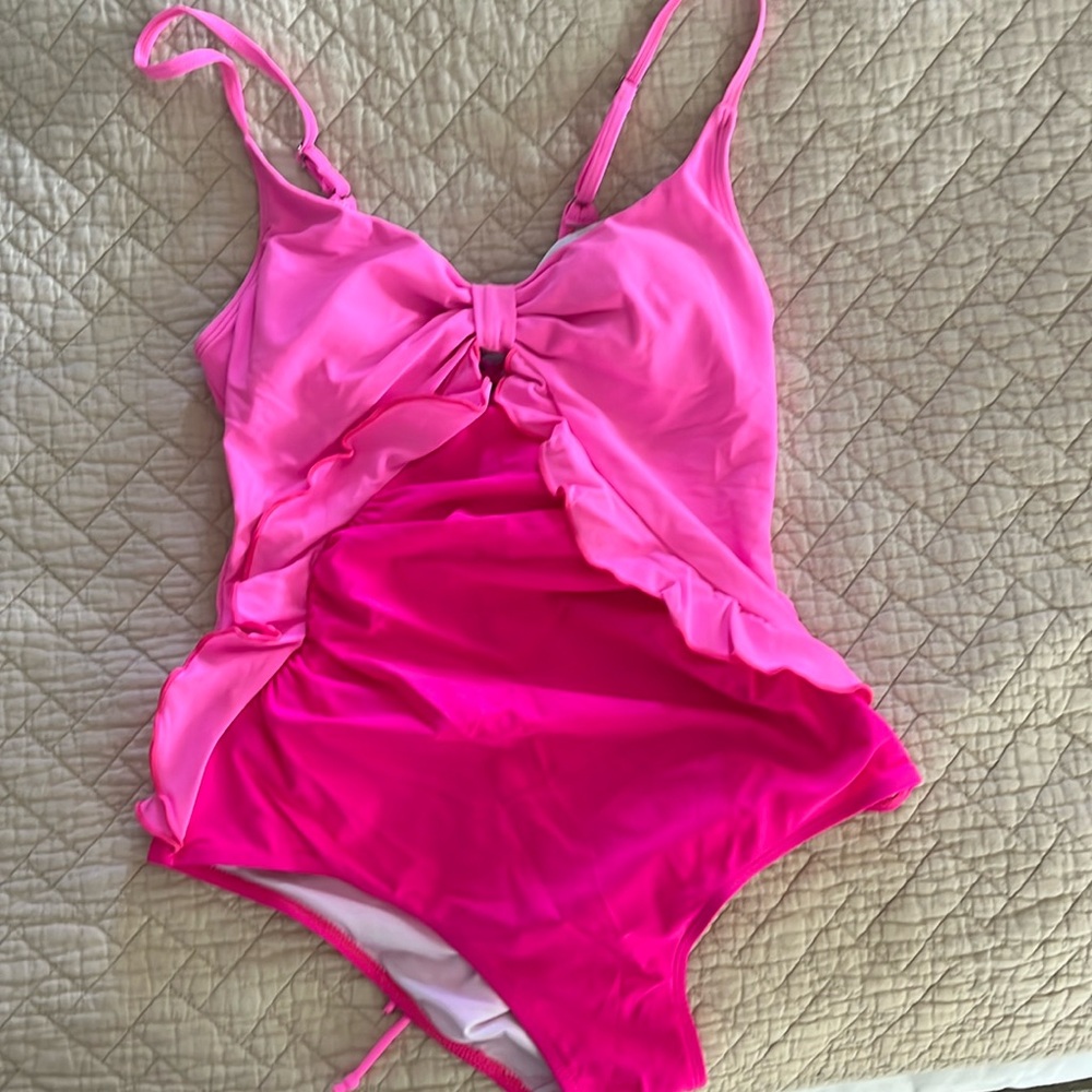 Pink Ruffled One-Piece Swimsuit - Picture 4 of 4